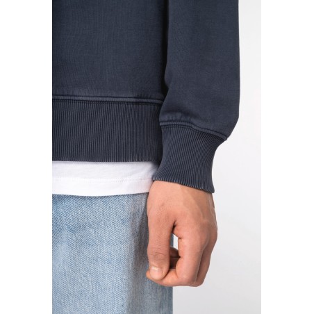Sudadera ecorresponsable de cuello redondo efecto lavado oversize unisex