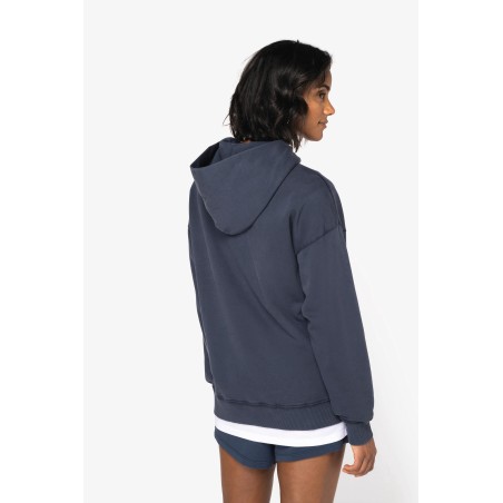 Sudadera ecorresponsable con capucha efecto lavado oversize unisex