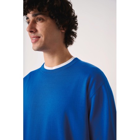 Unisex basic round neck tubular sweatshirt
