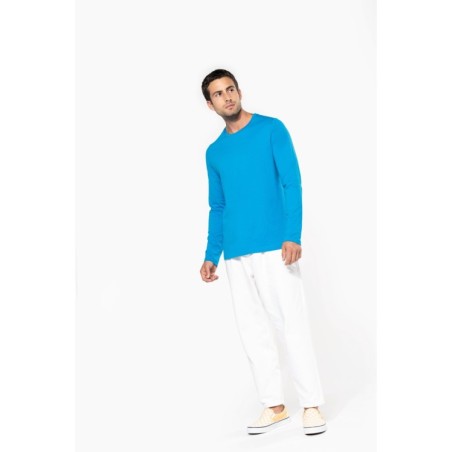 Camiseta de maga larga y cuello redondo hombre