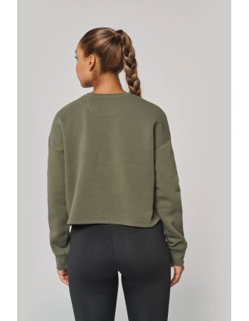 Sudadera crop cuello redondo mujer 2