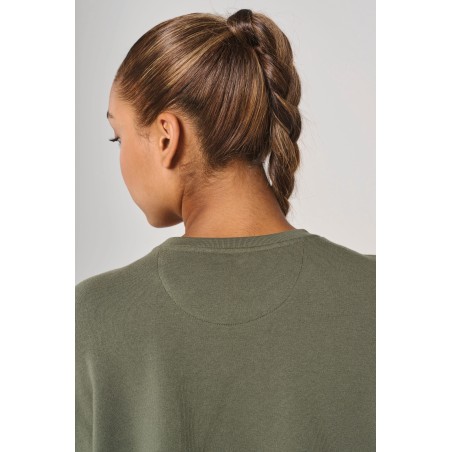 Sudadera crop cuello redondo mujer