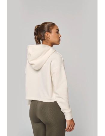 Sudadera crop con capucha mujer 2