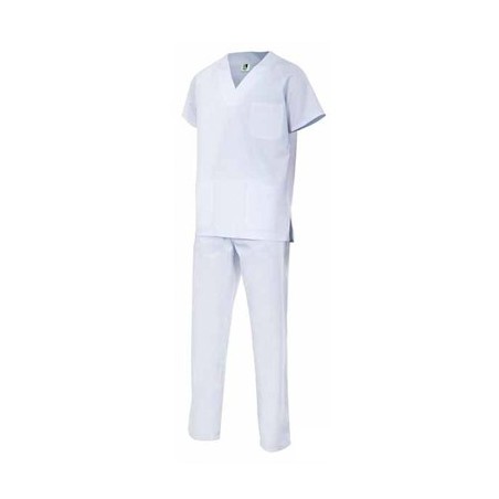 PIJAMA BLANCO SANITARIO UNISEX + ZUECO BLANCO SANITARIO 