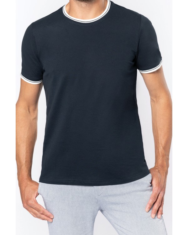 Camiseta de punto piqué con cuello redondo de hombre 2