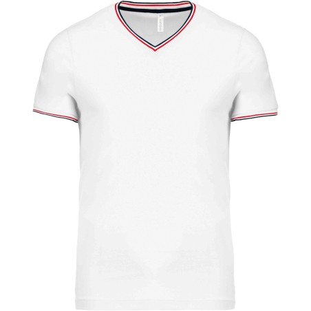 Camiseta de punto piqué con cuello de pico de hombre