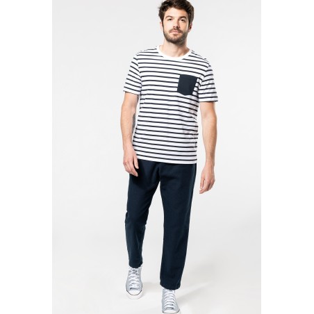Camiseta Marinero a rayas con bolsillo manga corta