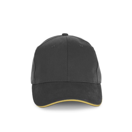 Cap in organic cotton with contrasting sandwich peak - 6 panels