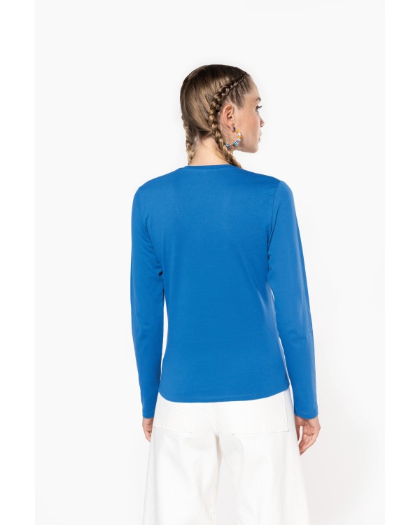 Camiseta de manga larga y cuello de pico mujer 2