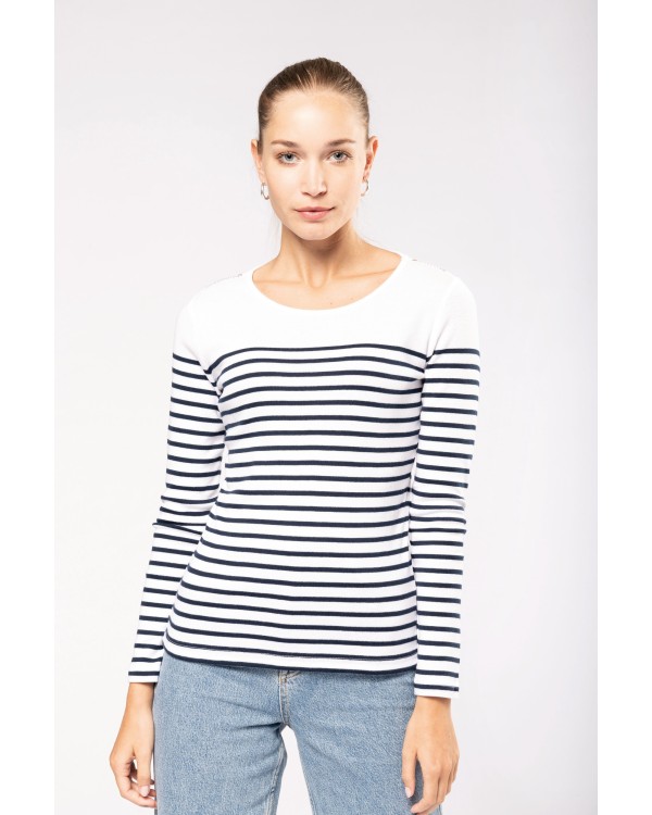 Camiseta marinera de manga larga de mujer