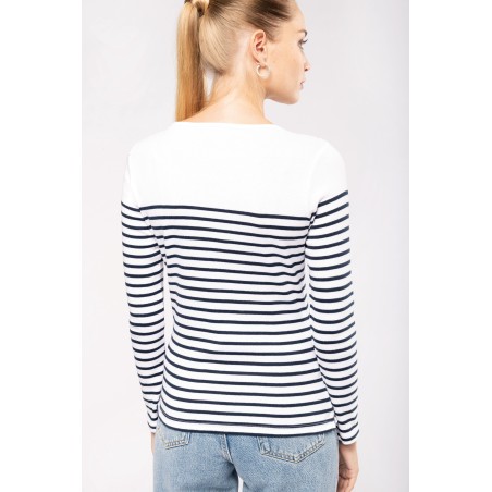 Camiseta marinera de manga larga de mujer