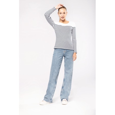 Camiseta marinera de manga larga de mujer