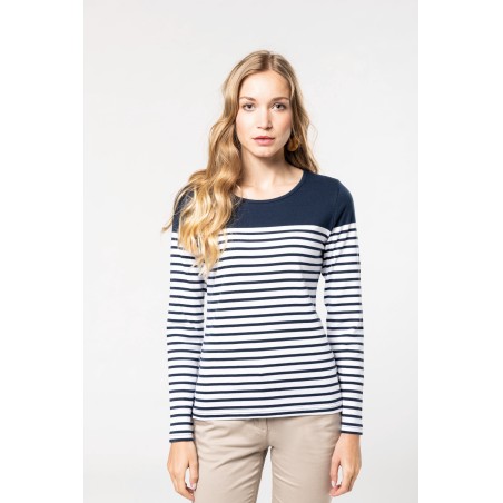 Camiseta marinera de manga larga de mujer