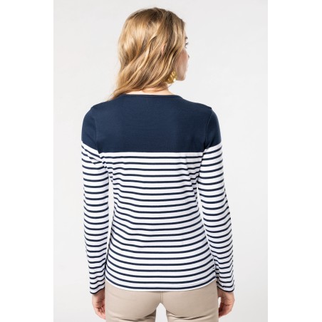 Camiseta marinera de manga larga de mujer