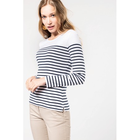 Camiseta marinera de manga larga de mujer