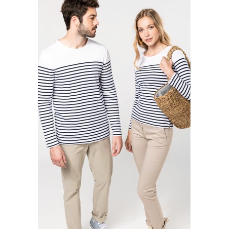 Camiseta marinera de manga larga de mujer