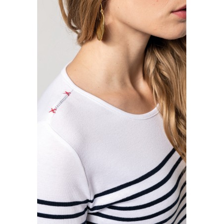 Camiseta marinera de manga larga de mujer