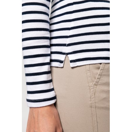 Camiseta marinera de manga larga de mujer