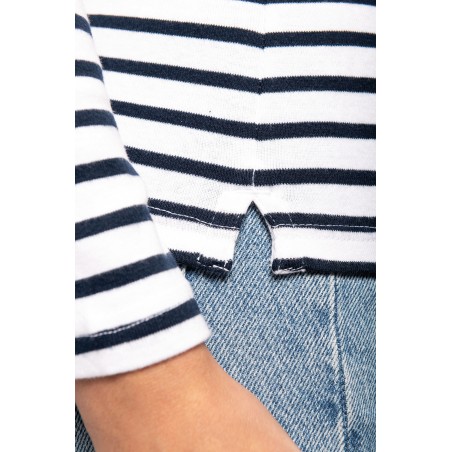 Camiseta marinera de manga larga de mujer