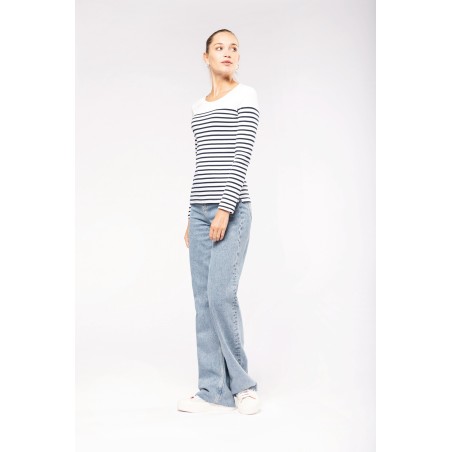 Camiseta marinera de manga larga de mujer