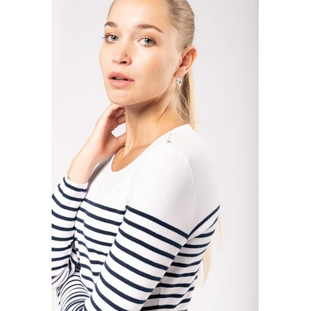 Camiseta marinera de manga larga de mujer