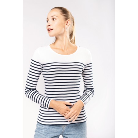 Camiseta marinera de manga larga de mujer