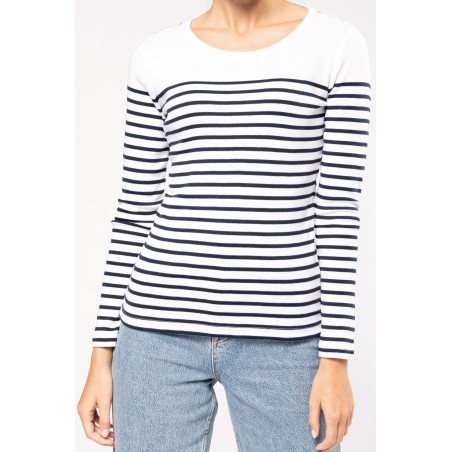 Camiseta marinera de manga larga de mujer