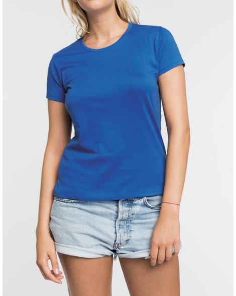 Camiseta con cuello redondo manga corta mujer