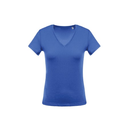 Camiseta con cuello de pico manga corta de mujer