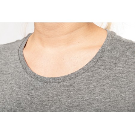 Camiseta de algodón orgánico cuello redondo de mujer