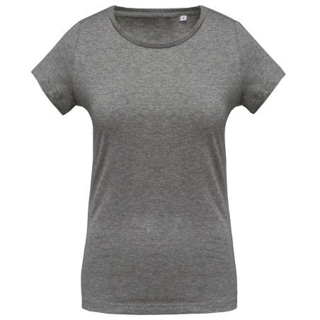 Camiseta de algodón orgánico cuello redondo de mujer