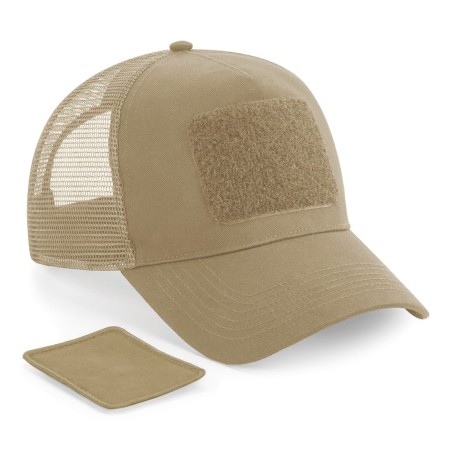 Gorra de rejilla con parche extraíble y ajustable en la parte trasera 