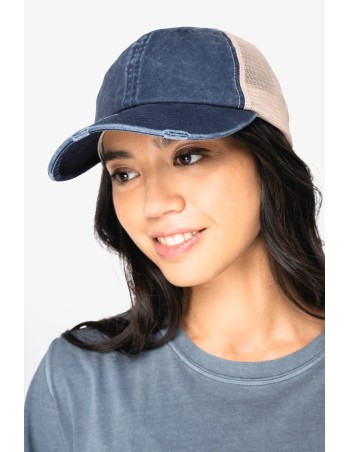 Eco-friendly unisex ripped effect trucker cap