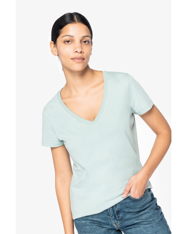 Camiseta cuello de pico mujer