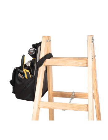 Bolsa de herramientas adaptable a escaleras portátiles 2