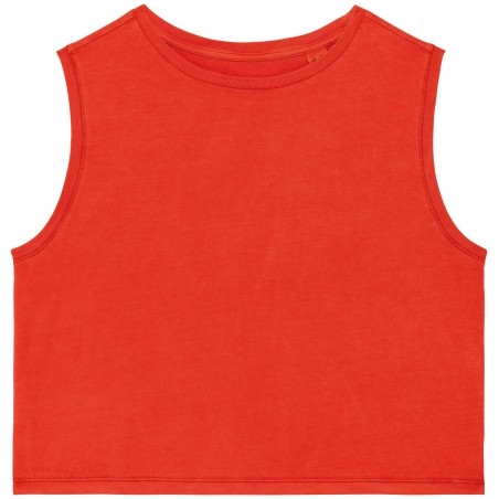 Camiseta crop sin mangas mujer