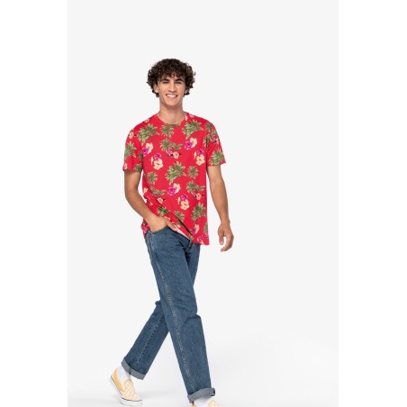 Camiseta con estampado tropical hombre