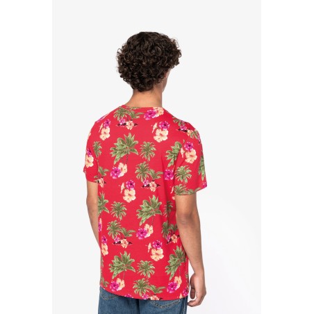 Camiseta con estampado tropical hombre