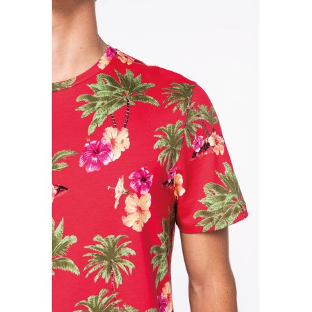 Camiseta con estampado tropical hombre