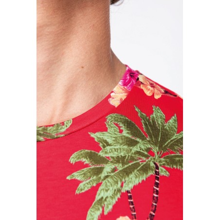 Camiseta con estampado tropical hombre