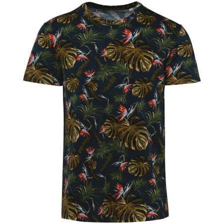 Camiseta con estampado tropical hombre