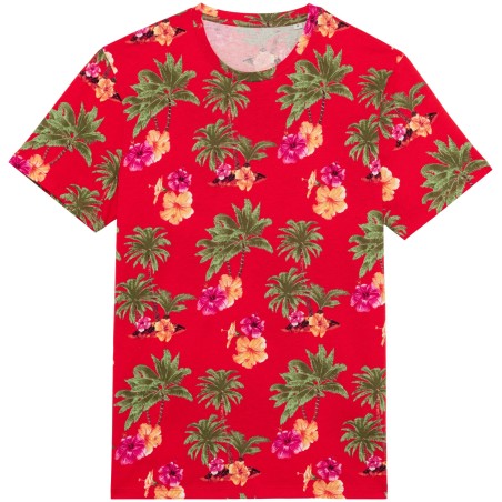 Camiseta con estampado tropical hombre