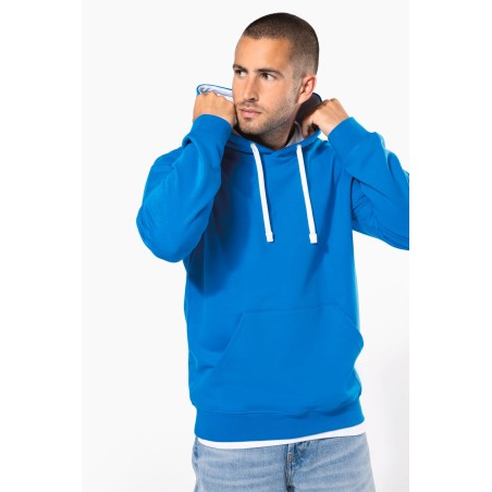 Sudadera capucha contrastada hombre