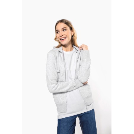 Sudadera con capucha y cremallera de mujer