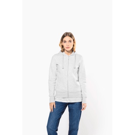 Sudadera con capucha y cremallera de mujer