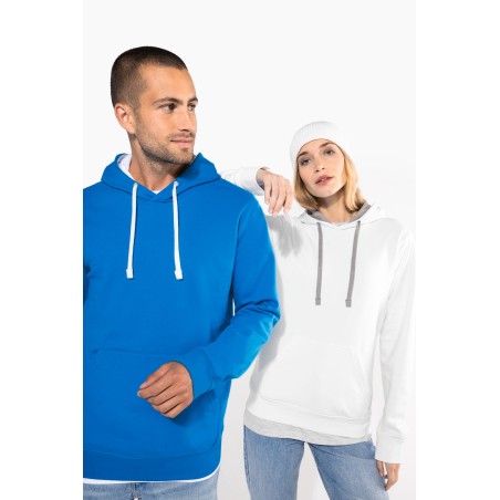 Sudadera capucha contrastada mujer