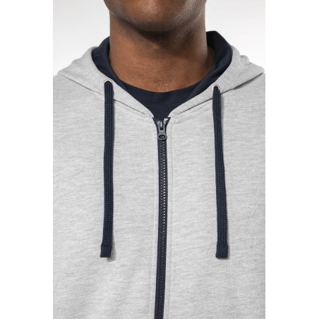 Sudadera capucha y cremallera contrastada