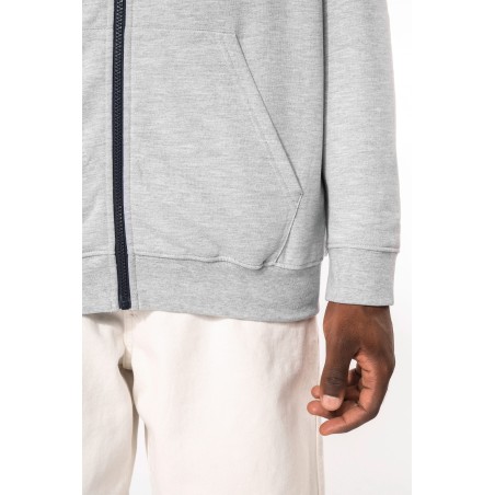 Sudadera capucha y cremallera contrastada