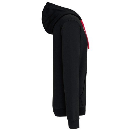 Sudadera capucha y cremallera contrastada