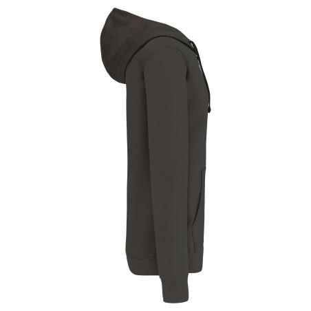 Sudadera capucha y cremallera contrastada
